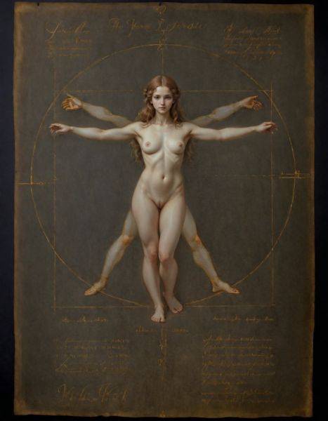 The Vitruvian Woman by Leonardo da Vinci - xgroovy.com on pornsimulated.com
