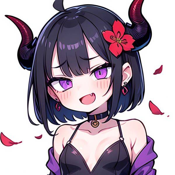 Shuten Douji Fate 1girl Blush Bob Cut Breasts Collarbone Earrings Fang Flower Hair Flower Hair Ornament Horns Jewelry Looking At, 157025040 - AIHentai on pornsimulated.com