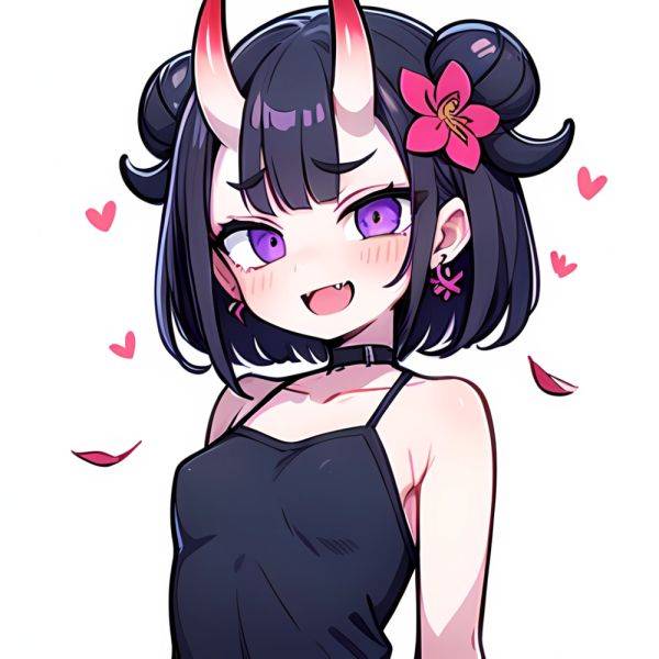 Shuten Douji Fate 1girl Blush Bob Cut Breasts Collarbone Earrings Fang Flower Hair Flower Hair Ornament Horns Jewelry Looking At, 4231247600 - AIHentai on pornsimulated.com