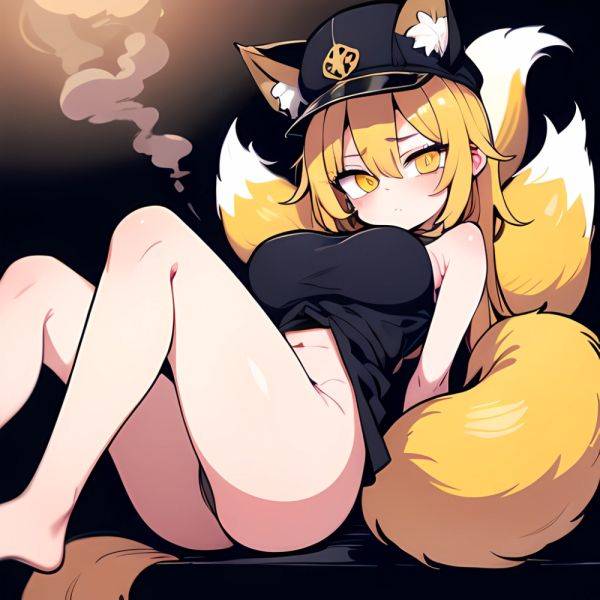 Yakumo Ran 1girl Blonde Hair Breasts Cleft Of Venus Closed Mouth Completely Nude Curvy Feet Out Of Frame Fox Tail, 3001137280 - AIHentai on pornsimulated.com