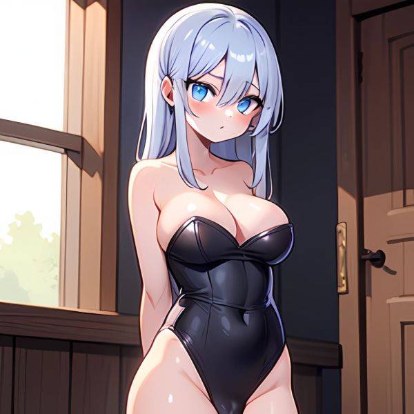 Cute Yuri Standing Naked Nude Big Breasts Facing The Viewer Looking At Viewer Blue Eyes Thick Thighs Arms Behind Back, 625659491 - AIHentai on pornsimulated.com