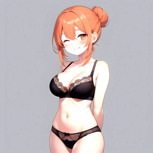 Yuigahama Yui S Mother 1girl Arms Behind Back Black Bra Black Panties Blush Bra Breasts Closed Mouth Hair Between Eyes, 655939500 - AIHentai on pornsimulated.com