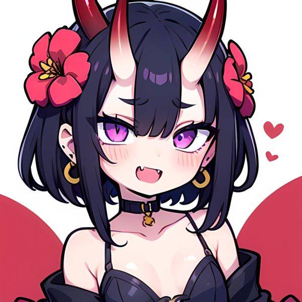 Shuten Douji Fate 1girl Blush Bob Cut Breasts Collarbone Earrings Fang Flower Hair Flower Hair Ornament Horns Jewelry Looking At, 3417467952 - AIHentai on pornsimulated.com