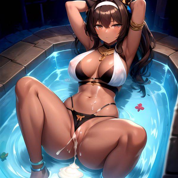 Tsona Nyantcha 1girl After Anal After Sex Arms Up Arms Behind Head Breasts Brown Hair Cum Cum Pool Cumdrip Dark, 3429687159 - AIHentai on pornsimulated.com