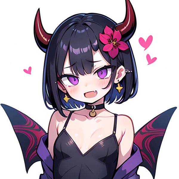Shuten Douji Fate 1girl Blush Bob Cut Breasts Collarbone Earrings Fang Flower Hair Flower Hair Ornament Horns Jewelry Looking At, 2004847135 - AIHentai - aihentai.co on pornsimulated.com