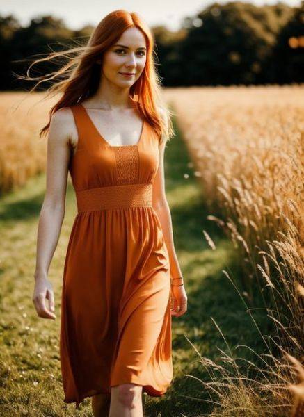 Attractive AI generated mode Liza Hunswot posing naked in a wheat field - pornpics.com on pornsimulated.com