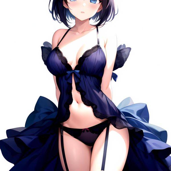 1girl Standing Lingerie Blue Eyes Arms Behind Back Simple Background Anime Girl Facing The Viewer Uwu, 1864879013 - AIHentai - aihentai.co on pornsimulated.com