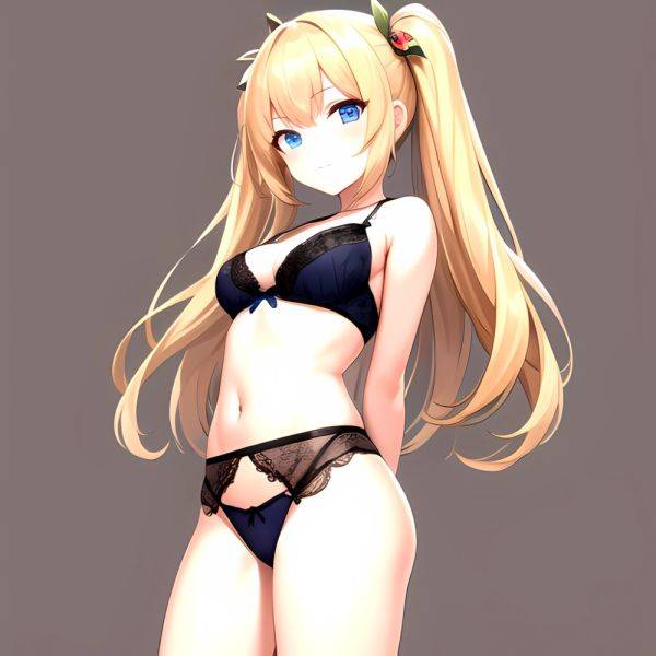 1girl Standing Lingerie Blue Eyes Arms Behind Back Simple Background Anime Girl, 500234853 - AIHentai - aihentai.co on pornsimulated.com