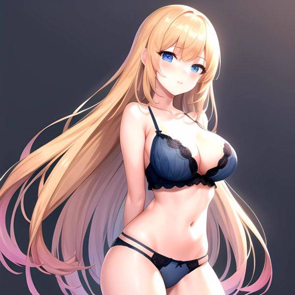 1girl Standing Lingerie Blue Eyes Arms Behind Back Simple Background Anime Girl Facing The Viewer Uwu, 577774376 - AIHentai - aihentai.co on pornsimulated.com