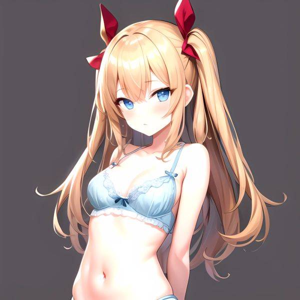 1girl Standing Lingerie Blue Eyes Arms Behind Back Simple Background Anime Girl Facing The Viewer Uwu, 2973878703 - AIHentai - aihentai.co on pornsimulated.com