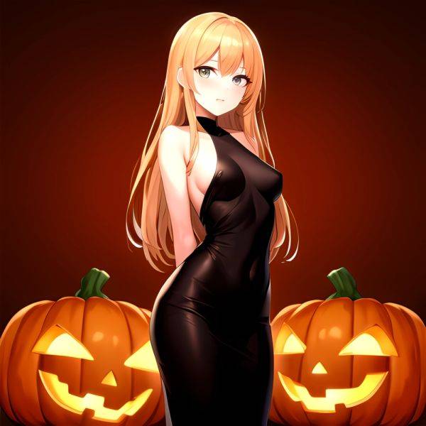 Naked Halloween Pumpkins Halloween Decorations Simple Background Standing Facing The Viewer Arms Behind Back, 2592284417 - AIHentai - aihentai.co on pornsimulated.com