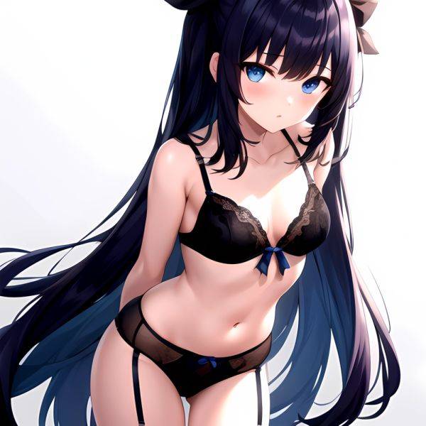 1girl Standing Lingerie Blue Eyes Arms Behind Back Simple Background Anime Girl, 1269985029 - AIHentai - aihentai.co on pornsimulated.com