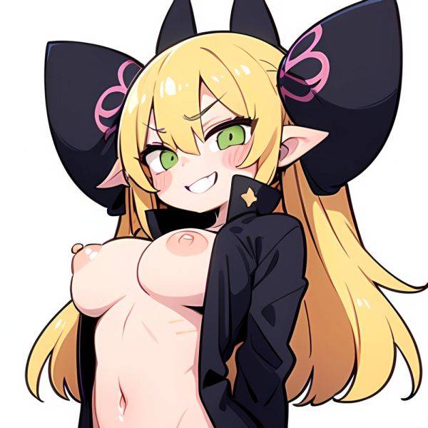 Gareth Fate 1girl Blonde Hair Blush Stickers Breasts Covered Nipples Hair Flaps Large Breasts Looking At Viewer Navel Nipples Pu, 2574502538 - AIHentai - aihentai.co on pornsimulated.com