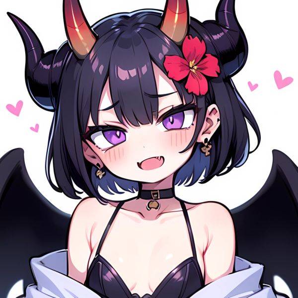 Shuten Douji Fate 1girl Blush Bob Cut Breasts Collarbone Earrings Fang Flower Hair Flower Hair Ornament Horns Jewelry Looking At, 727739170 - AIHentai - aihentai.co on pornsimulated.com