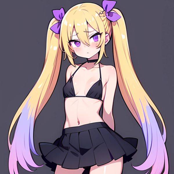 Ninomiya Asuka 1girl Arms Behind Back Bare Shoulders Bikini Bikini Skirt Blonde Hair Blush Braid Breasts Choker Collarbone Cover, 4227965897 - AIHentai - aihentai.co on pornsimulated.com