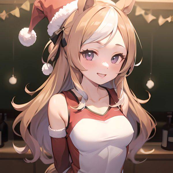 Mejiro Dober Umamusume 1girl Bell Blush Bow Christmas Ears Through Headwear Fur Trimmed Headwear Fur Trim Hat Hat Bow Horse, 2720981051 - AIHentai - aihentai.co on pornsimulated.com