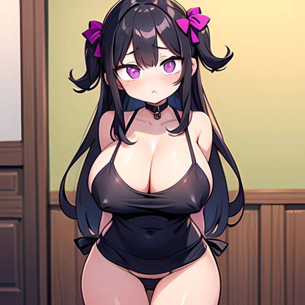 Fern Sousou No Frieren 1girl Apron Black Apron Black Panties Blunt Bangs Breasts Cleavage Collarbone Covered Navel Covered Nippl, 3322166876 - AIHentai - aihentai.co on pornsimulated.com