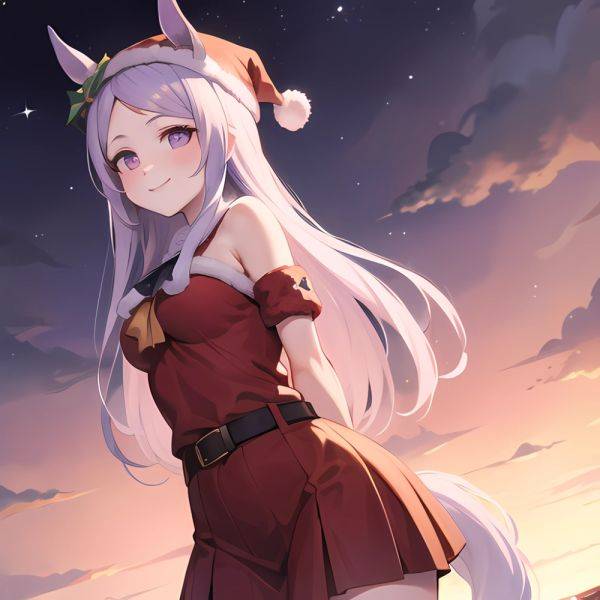 Mejiro Dober Umamusume 1girl Bell Blush Bow Christmas Ears Through Headwear Fur Trimmed Headwear Fur Trim Hat Hat Bow Horse, 1714561665 - AIHentai - aihentai.co on pornsimulated.com