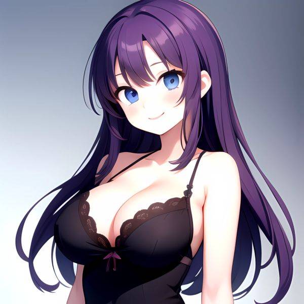 Yumi Senran Kagura 1girl Blue Eyes Breasts Cleavage Large Breasts Looking At Viewer Medium Breasts Paizuri Purple Hair Smile Upp, 213042443 - AIHentai - aihentai.co on pornsimulated.com