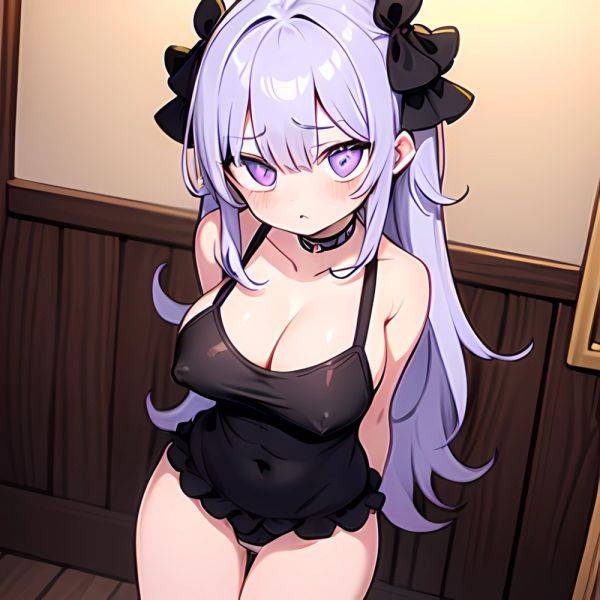 Fern Sousou No Frieren 1girl Apron Black Apron Black Panties Blunt Bangs Breasts Cleavage Collarbone Covered Navel Covered Nippl, 2120158092 - AIHentai - aihentai.co on pornsimulated.com