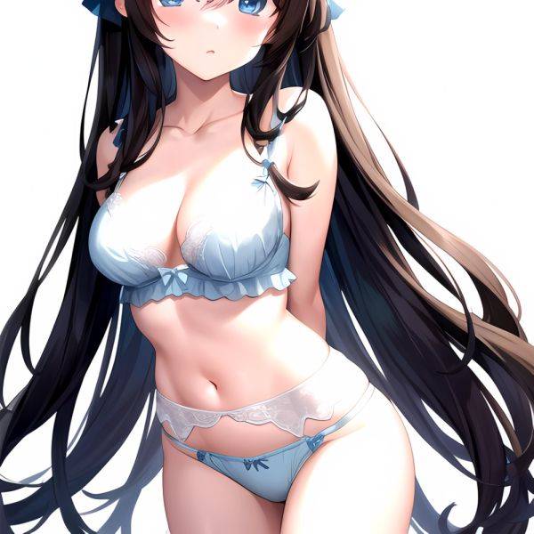 1girl Standing Lingerie Blue Eyes Arms Behind Back Simple Background Anime Girl, 1992155325 - AIHentai - aihentai.co on pornsimulated.com