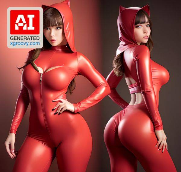 Wrapped in crimson latex, my curves will leave you breathless. - xgroovy.com on pornsimulated.com
