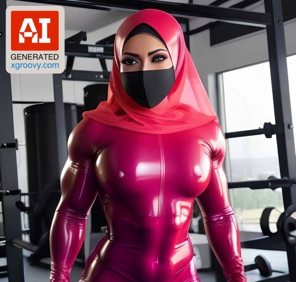 Wanna see my thick abs under my hijab? Pull it down & feel my tight body in latex, then I'll show you something really kinky! - xgroovy.com on pornsimulated.com
