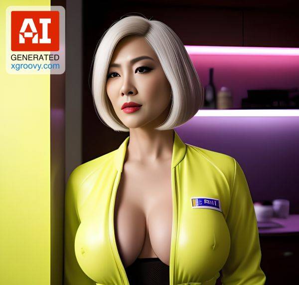 She was a cyberpunk dream: 40yo, Asian, abs, huge boobs, bobcut, white hair, and a jumpsuit that lit up the bedroom. 'Fuck me hard,' she purred. - xgroovy.com on pornsimulated.com