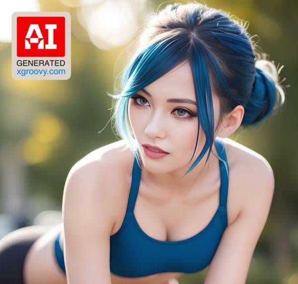 I'm a confident Thai girl with blue hair, fake lashes, and a wasp waist. I'm riding dick in a sports bra, excited and ultra-HD. F*ck yeah. - xgroovy.com on pornsimulated.com