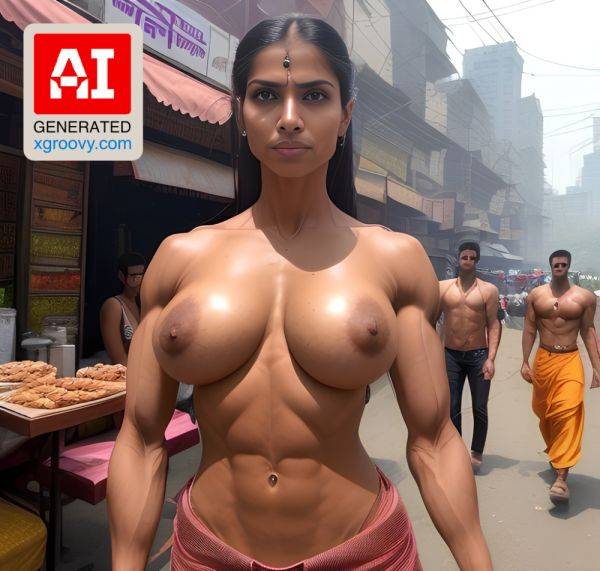 Indian beauty flaunting her oiled eight-pack and huge boobs in a microkini - pure sex appeal! - xgroovy.com on pornsimulated.com