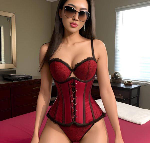 20yo Asian Miss Universe Model Teasing with Messy Short Hair & Sexy Corset in Bedroom - xgroovy.com on pornsimulated.com