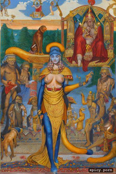 Tail, feline body, human body, beautiful female body, 13th century painting - spicy.porn on pornsimulated.com