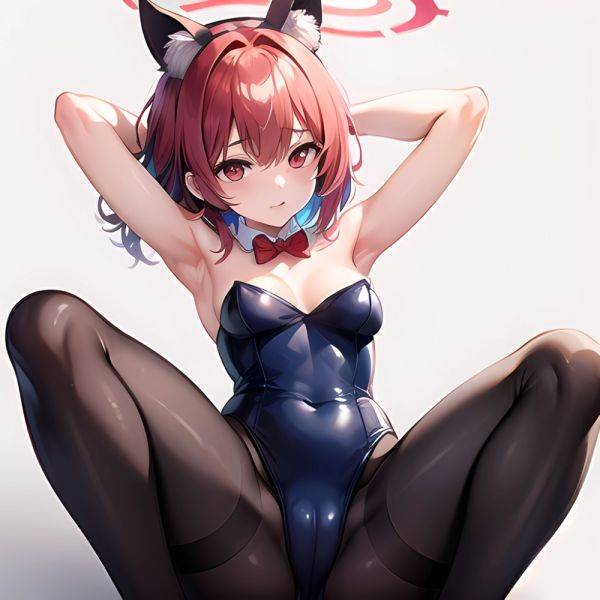 1girl Solo Animal Ears Armpits Black Hair Black Pantyhose Blue Archive Bow Bowtie Cat Ears Colored Inner Hair Coma Light825, 3366134138 - AIHentai - aihentai.co on pornsimulated.com