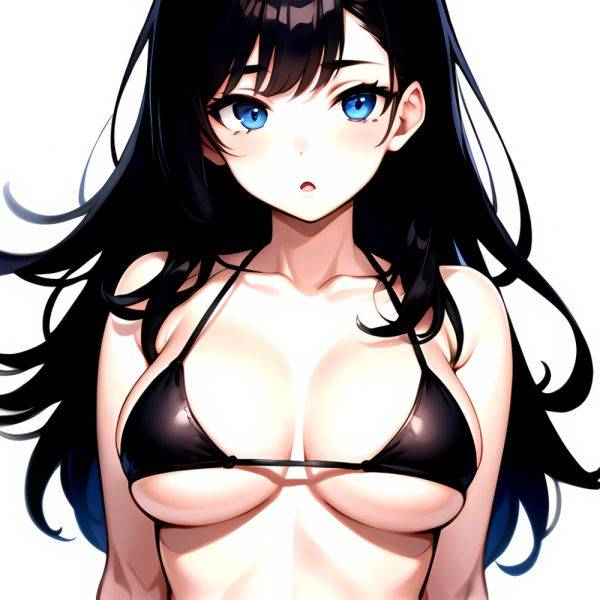 1girl O Absurdres Bikini Black Bikini Black Hair Blue Eyes Breasts Cleavage Collarbone Commentary Request Highres Large Breasts, 1709404500 - AIHentai - aihentai.co on pornsimulated.com