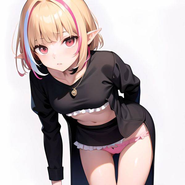 1girl Blonde Hair Frilled Panties Frills Highres Hip Bones Looking At Viewer Makaino Ririmu Multicolored Hair Navel Nijisanji No, 1103063752 - AIHentai - aihentai.co on pornsimulated.com