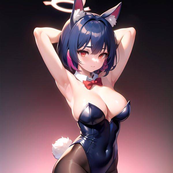 1girl Solo Animal Ears Armpits Black Hair Black Pantyhose Blue Archive Bow Bowtie Cat Ears Colored Inner Hair Coma Light825, 1576305988 - AIHentai - aihentai.co on pornsimulated.com