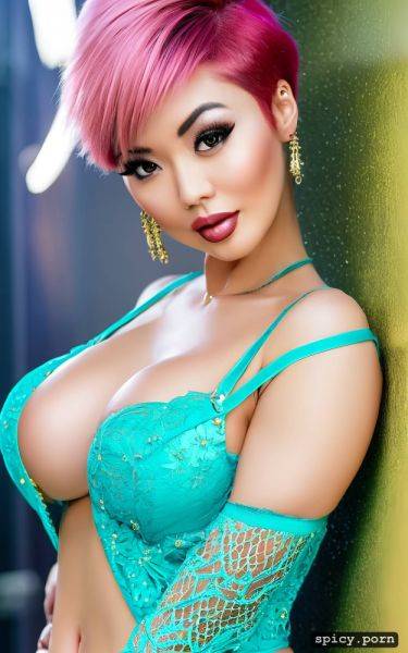 Large breasts, highres, pink pixie hair, muscular body, ultra detailed - spicy.porn on pornsimulated.com