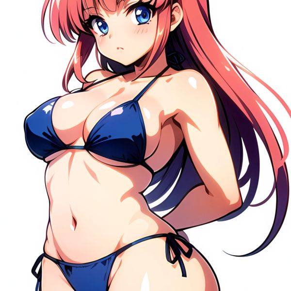 1990s Style 1girl Arms Behind Back 1 4 Bikini Blue Bikini Blue Eyes Cowboy Shot Kokura Masashi Long Hair Looking, 2182348452 - AIHentai - aihentai.co on pornsimulated.com