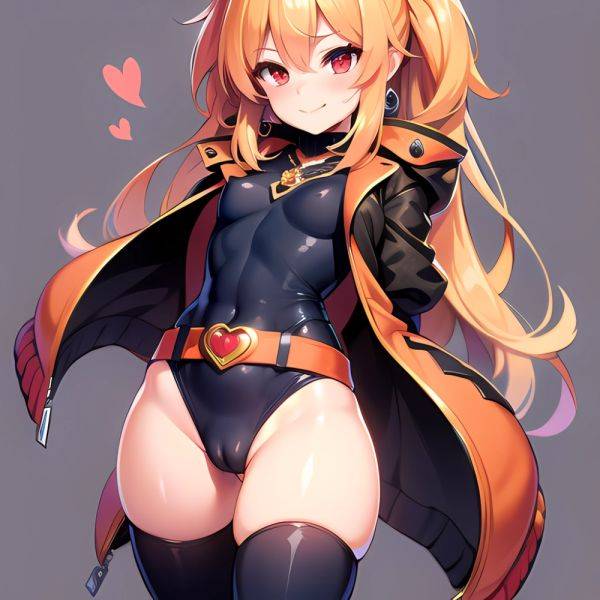 1girl Mature Belt Blush Breasts Cameltoe Gem Heart Highres Hyper Blossom Jacket Jewelry Leotard Long Hair Magical Girl Orange Ha, 2750487168 - AIHentai - aihentai.co on pornsimulated.com