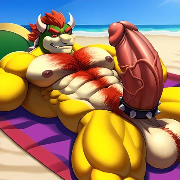 Bowser Laying On The Beach Yellow Skin Laying On A Towel Nude Beach Big Balls Big Penis Nipples Veins Muscles, 2114981667 - AIHentai - aihentai.co on pornsimulated.com