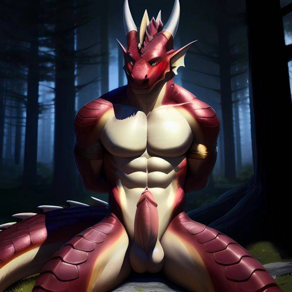 Anthro Dragon Male Solo Abs Muscular Dragon Penis Genital Slit Furry Sitting Realistic Scales Detailed Scales Texture 1 4 Detail, 1136604555 - AIHentai - aihentai.co on pornsimulated.com