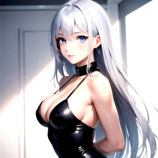 1girl Sexy Blue Eyes Silver Hair Arms Behind Back Facing The Camera Looking At The Camera, 3363026174 - AIHentai - aihentai.co on pornsimulated.com