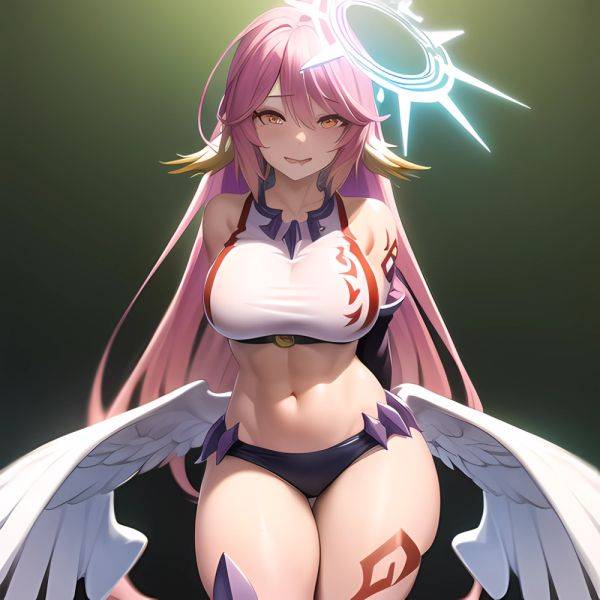 Ngnl Jibril Jibril Anime Absurdres Long Hair Pink Hair Halo Large Breasts Symbol Shaped Pupils Tattoo Cleavage Sideboob Midriff, 2191287988 - AIHentai - aihentai.co on pornsimulated.com