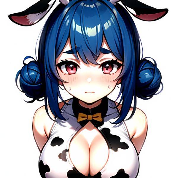 1girl Alternate Breast Size Animal Ear Fluff Animal Ears Animal Print Blue Hair Blush Breasts Cleavage Cutout Clothing Cutout Co, 690302212 - AIHentai - aihentai.co on pornsimulated.com