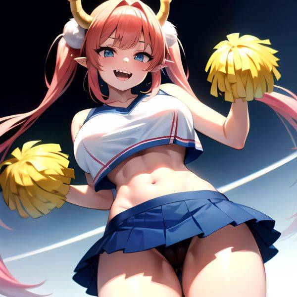 1girl Absurdres Blue Skirt Bluefrok Breasts Cheerleader Dragon Girl Dragon Horns Highres Holding Holding Pom Poms Horns Huge Bre, 2010673810 - AIHentai - aihentai.co on pornsimulated.com