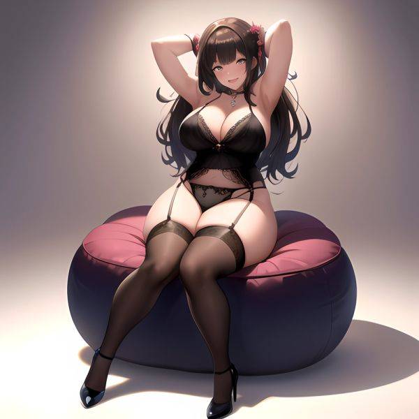 Smiling Open Mouth Sexy Naughty Lingerie Big Ass Very Thick Obese 1 4 Sitting Down Absurdres Blush 1 1 Highres, 2230976260 - AIHentai - aihentai.co on pornsimulated.com