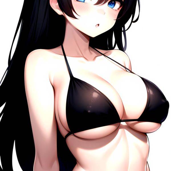 1girl O Absurdres Bikini Black Bikini Black Hair Blue Eyes Breasts Cleavage Collarbone Commentary Request Highres Large Breasts, 918602449 - AIHentai - aihentai.co on pornsimulated.com