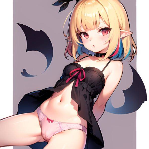 1girl Blonde Hair Frilled Panties Frills Highres Hip Bones Looking At Viewer Makaino Ririmu Multicolored Hair Navel Nijisanji No, 3633928040 - AIHentai - aihentai.co on pornsimulated.com