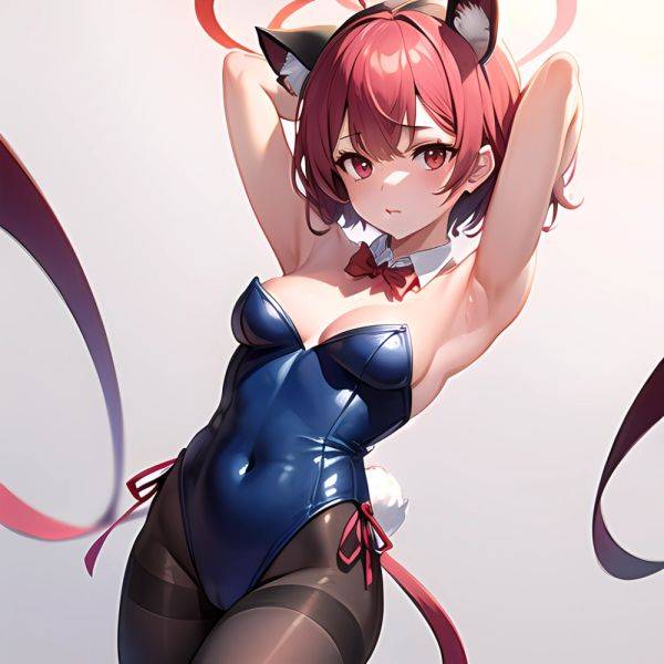 1girl Solo Animal Ears Armpits Black Hair Black Pantyhose Blue Archive Bow Bowtie Cat Ears Colored Inner Hair Coma Light825, 3895497854 - AIHentai - aihentai.co on pornsimulated.com