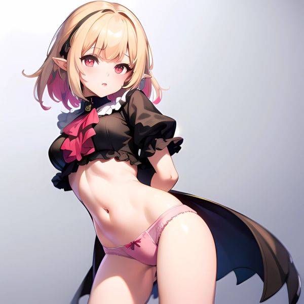 1girl Blonde Hair Frilled Panties Frills Highres Hip Bones Looking At Viewer Makaino Ririmu Multicolored Hair Navel Nijisanji No, 964004390 - AIHentai - aihentai.co on pornsimulated.com